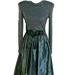 Vtg Victoria Royal sequin beaded ball gown dress